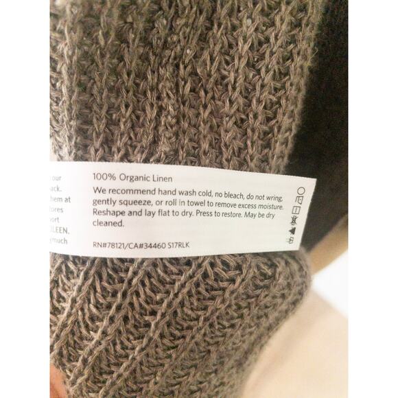 Eileen Fisher Women's Organic Linen Open Front Knit Cardigan Sweater Size Small - Picture 4 of 7